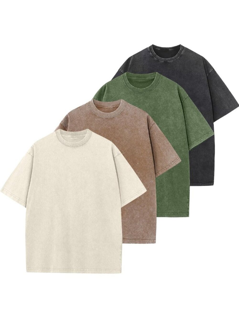 Oversized Vintage Washed Cotton T-Shirt | Unisex Loose Fit Short Sleeve Top